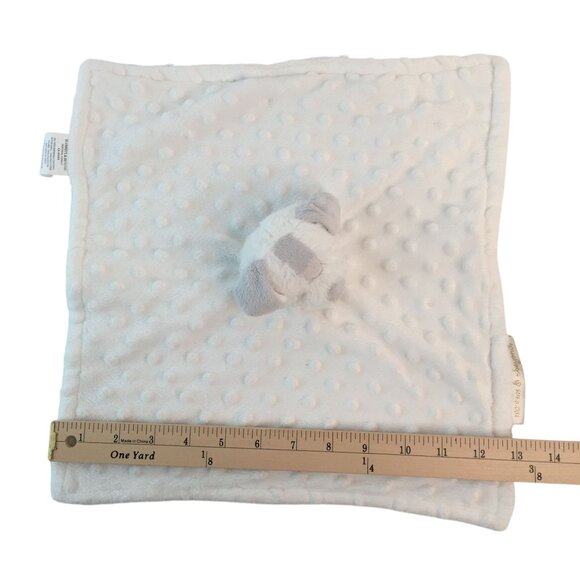 Blankets & Beyond White Gray Puppy Dog Lovey Baby Minky Dots Security Blanket - Picture 4 of 7